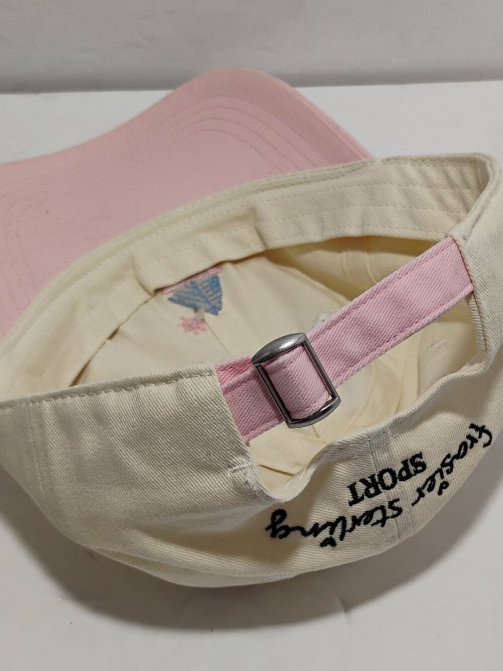 NWT Frasier Sterling Sport Sailboat Hat Cap Womens Adjustable Pink Cream - Picture 4 of 8